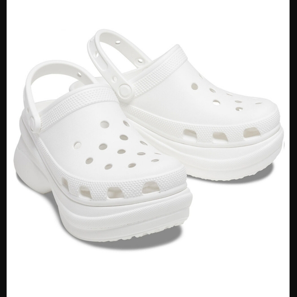 Crocs Classic White Bae Platform Clog Sandals Size 8 - Picture 3 of 16